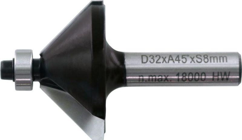 TRIUSO HM-Fasenfräser 32,0mm, zweischneidig, Führungs-Kugel. - OBFF32