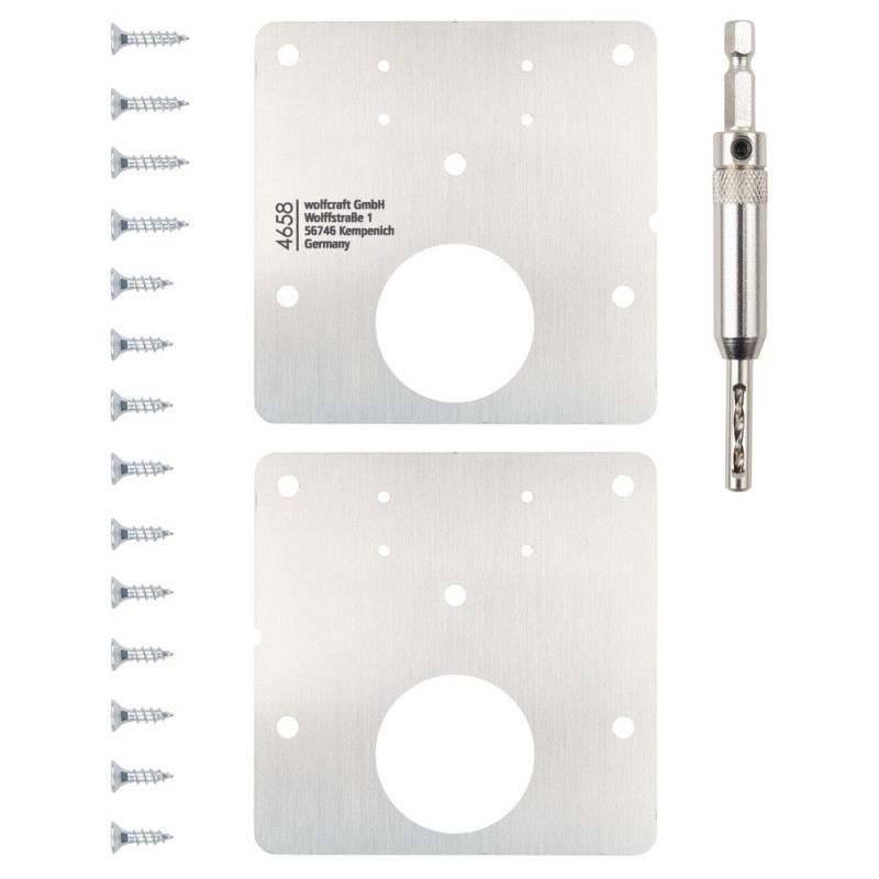 wolfcraft Rep.Montageplattenset f. Topfscharniere - 4658000