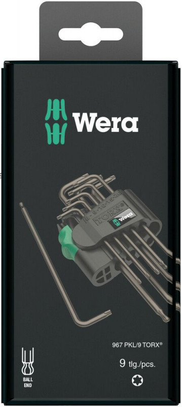 Wera 967/9 TX 1 SB TORX® Winkelschlüsselsatz, BlackLaser, 9-teilig - 05073598001