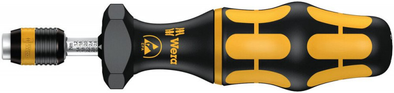 Wera 7400 ESD Kraftform einstellbare Drehmomentschraubendreher (2,5-29,0 in.lbs.) mit Schnellwechselfutter - 05074733001