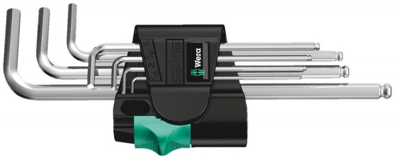 Wera 950/7 Hex-Plus 1 Winkelschlüsselsatz, metrisch, gestellverchromt, 7-teilig - 05022181001