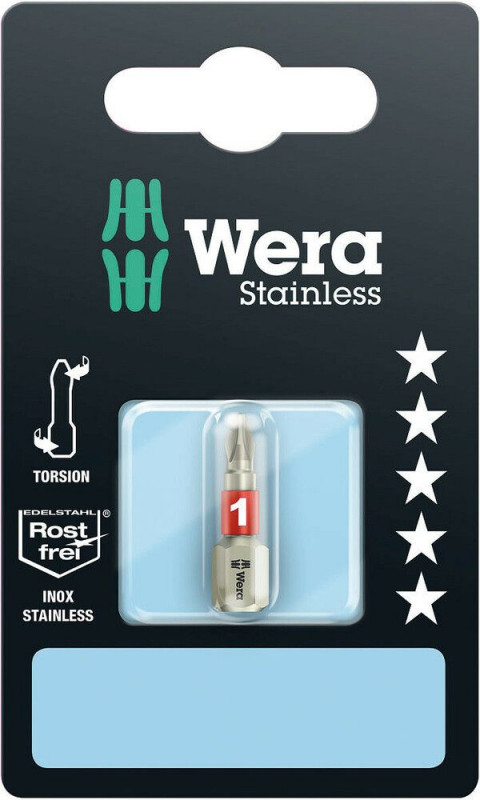 Wera 3851/1 TS SB Bits, Edelstahl, PH 1 x 25 mm - 05073610001