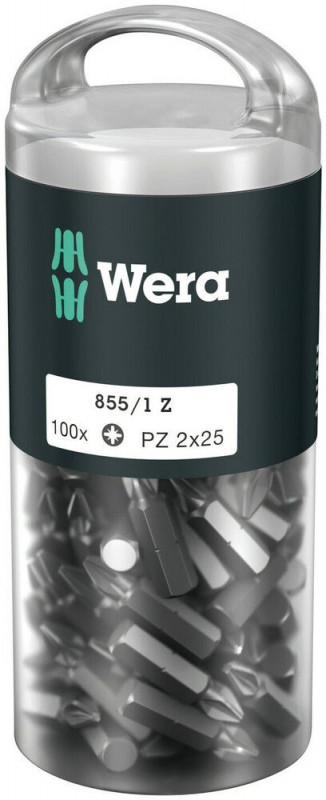 Wera 855/1 Z DIY 100 Bits, PZ 2 x 25 mm, 100-teilig - 05072444001