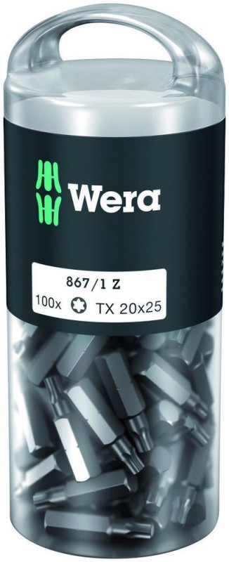 Wera 867/1 TORX® DIY 100, TX 20 x 25 mm, 100-teilig - 05072448001