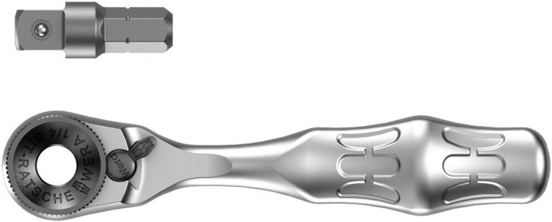 Wera 8001 A Zyklop Mini 1 SB Bit-Ratsche 1/4", mit 1/4"-Antrieb, 2-teilig - 05073230001