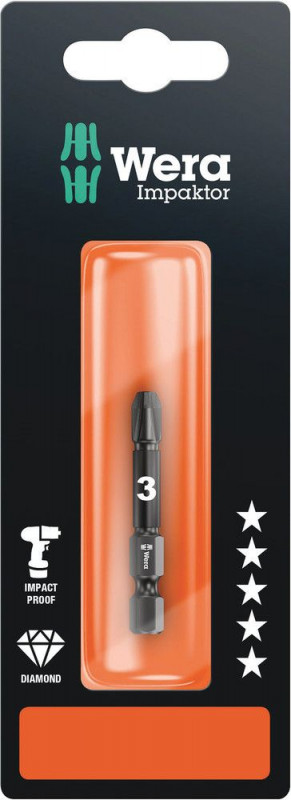 Wera 855/4 IMP DC Impaktor Bits SB, PZ 3 x 50 mm - 05073962001