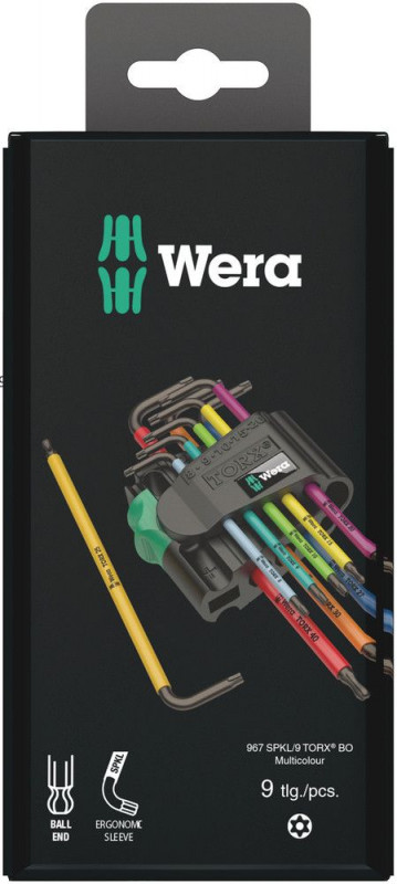 Wera 967/9 TX BO Multicolour 1 SB Winkelschlüsselsatz, BlackLaser, 9-teilig - 05073599001