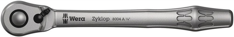 Wera 8004 A Zyklop Metal-Knarre mit Umschalthebel mit 1/4"-Antrieb, 1/4" x 141 mm - 05004004001
