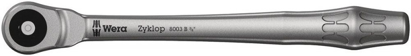 Wera 8003 B Zyklop Metal-Knarre mit Durchsteckvierkant mit 3/8"-Antrieb, 3/8" x 222 mm - 05004033001