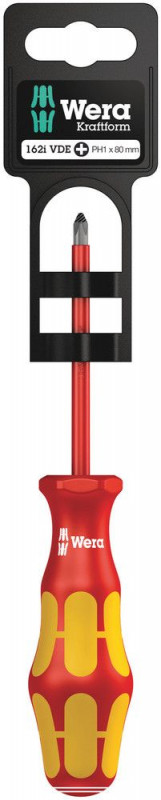 Wera 162 i PH SB VDE-isolierter Kreuzschlitz-Schraubendreher, PH 1 x 80 mm - 05100011001