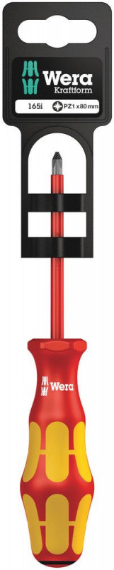 Wera 165 i PZ SB VDE-isolierter Kreuzschlitz-Schraubendreher, PZ 1 x 80 mm - 05100015001