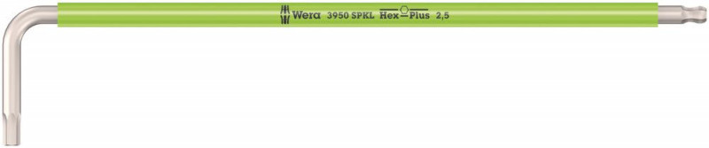 Wera 3950 SPKL Multicolour Winkelschlüssel, metrisch, Edelstahl, 2,5 x 112 mm - 05022662001