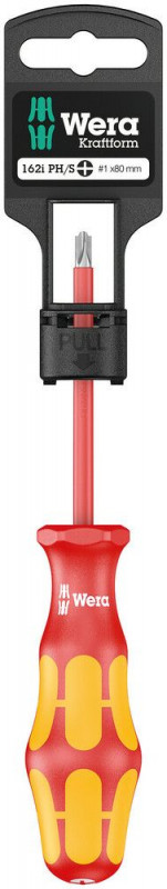 Wera 162 i PH/S SB VDE-isolierter Schraubendreher für PlusMinus Schrauben (Phillips/Schlitz), # 1 x 80 mm - 05100019001