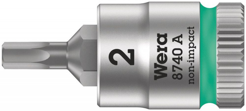 Wera 8740 A Zyklop Bitnuss mit 1/4"-Antrieb, für Innensechskantschrauben, 2 x 28 mm - 05003330001