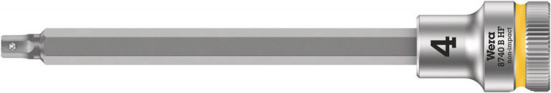 Wera 8740 B HF Zyklop Bitnuss mit 3/8"-Antrieb, mit Haltefunktion für Innensechskantschrauben, 4 x 107 mm - 05003032001