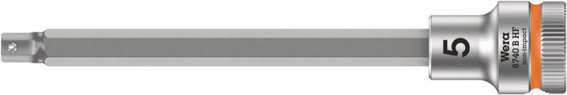 Wera 8740 B HF Zyklop Bitnuss mit 3/8"-Antrieb, mit Haltefunktion für Innensechskantschrauben, 5 x 107 mm - 05003034001