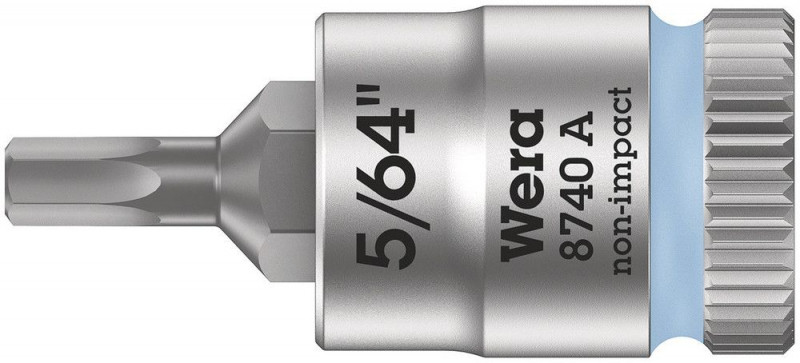 Wera 8740 A Zyklop Bitnuss mit 1/4"-Antrieb, für Innensechskantschrauben, 5/64" x 28 mm - 05003380001