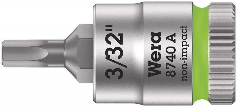 Wera 8740 A Zyklop Bitnuss mit 1/4"-Antrieb, für Innensechskantschrauben, 3/32" x 28 mm - 05003381001