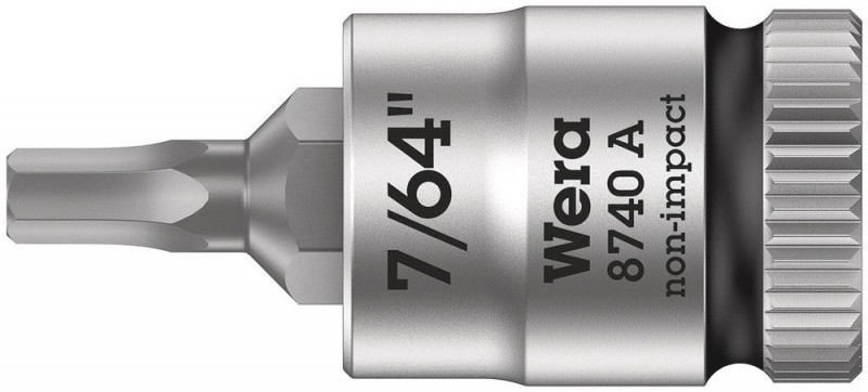 Wera 8740 A Zyklop Bitnuss mit 1/4"-Antrieb, für Innensechskantschrauben, 7/64" x 28 mm - 05003382001