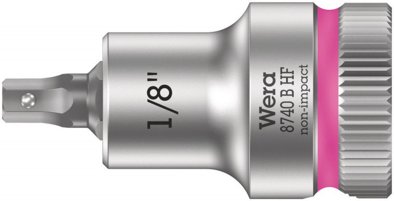 Wera 8740 B HF Zyklop Bitnuss mit 3/8"-Antrieb, mit Haltefunktion für Innensechskantschrauben, 1/8" x 35 mm - 05003080001