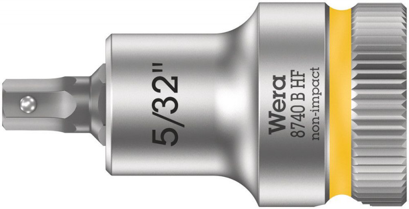Wera 8740 B HF Zyklop Bitnuss mit 3/8"-Antrieb, mit Haltefunktion für Innensechskantschrauben, 5/32" x 35 mm - 05003083001