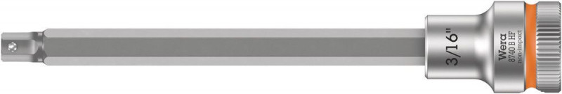 Wera 8740 B HF Zyklop Bitnuss mit 3/8"-Antrieb, mit Haltefunktion für Innensechskantschrauben, 3/16" x 107 mm - 05003086001