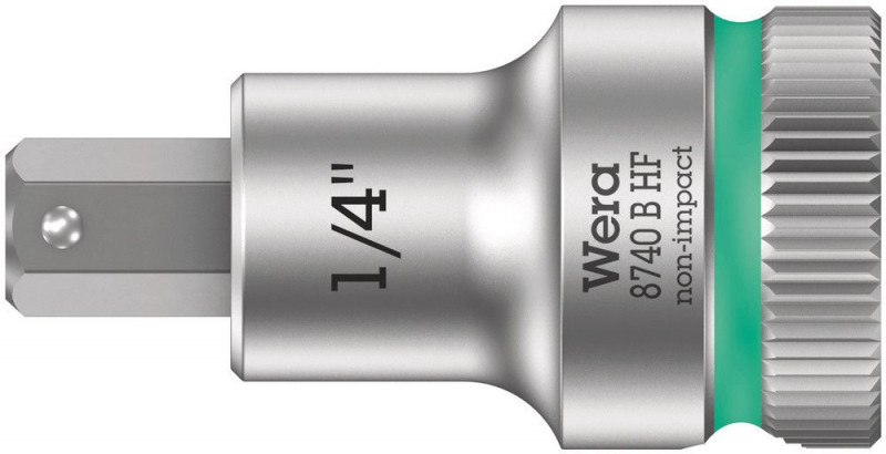 Wera 8740 B HF Zyklop Bitnuss mit 3/8"-Antrieb, mit Haltefunktion für Innensechskantschrauben, 1/4" x 35 mm - 05003089001