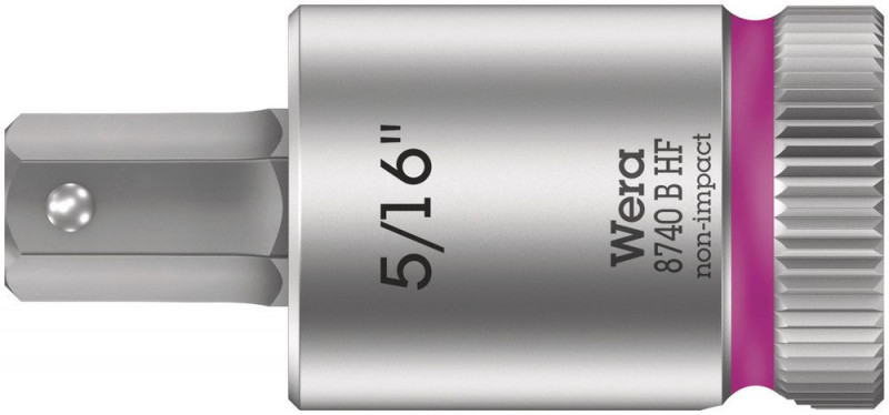 Wera 8740 B HF Zyklop Bitnuss mit 3/8"-Antrieb, mit Haltefunktion für Innensechskantschrauben, 5/16" x 38,5 mm - 05003091001