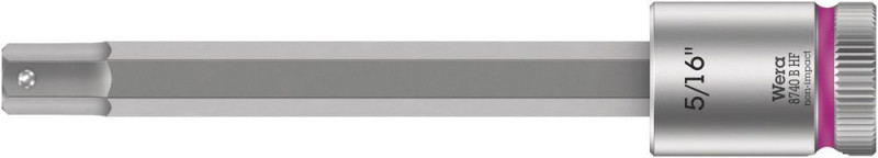 Wera 8740 B HF Zyklop Bitnuss mit 3/8"-Antrieb, mit Haltefunktion für Innensechskantschrauben, 5/16" x 100 mm - 05003092001