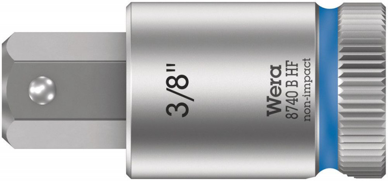 Wera 8740 B HF Zyklop Bitnuss mit 3/8"-Antrieb, mit Haltefunktion für Innensechskantschrauben, 3/8" x 38,5 mm - 05003093001