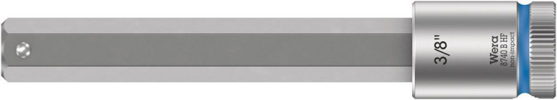 Wera 8740 B HF Zyklop Bitnuss mit 3/8"-Antrieb, mit Haltefunktion für Innensechskantschrauben, 3/8" x 100 mm - 05003094001