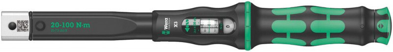 Wera Click-Torque X 3 Drehmomentschlüssel für Einsteckwerkzeuge, 20-100 Nm, 9x12 x 20-100 Nm - 05075653001