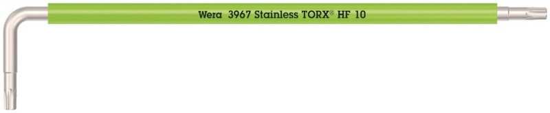 Wera 3967 SXL TORX® HF Winkelschlüssel Multicolour mit Haltefunktion, lang, Edelstahl, TX 10 x 112 mm - 05022682001