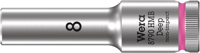 Wera 8790 HMB Deep Steckschlüsseleinsatz mit 3/8"-Antrieb, 8 x 64 mm - 05004530001