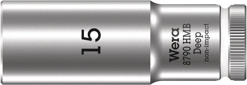 Wera 8790 HMB Deep Steckschlüsseleinsatz mit 3/8"-Antrieb, 15 x 64 mm - 05004537001
