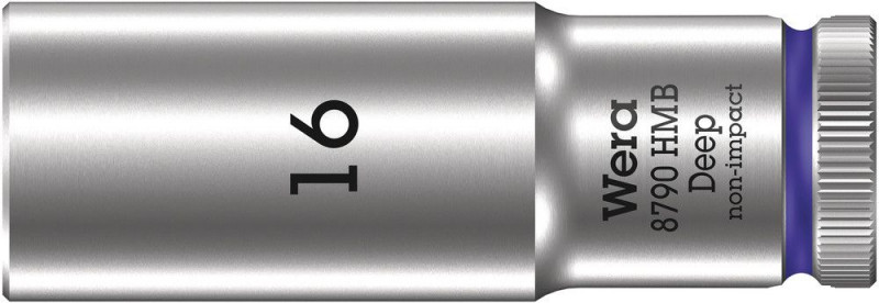 Wera 8790 HMB Deep Steckschlüsseleinsatz mit 3/8"-Antrieb, 16 x 64 mm - 05004538001