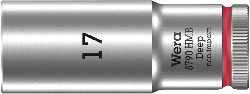 Wera 8790 HMB Deep Steckschlüsseleinsatz mit 3/8"-Antrieb, 17 x 64 mm - 05004539001