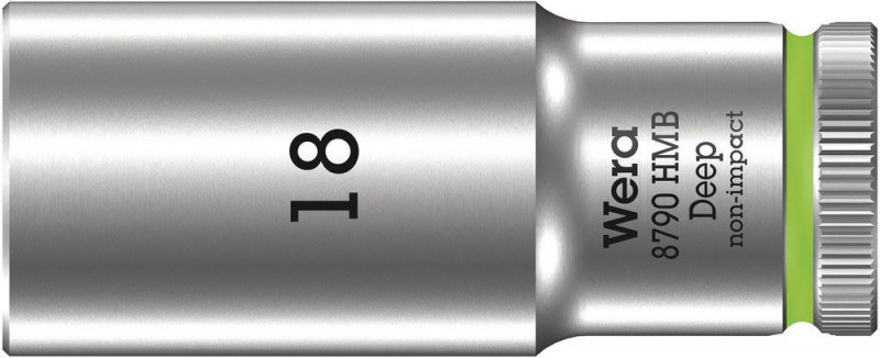Wera 8790 HMB Deep Steckschlüsseleinsatz mit 3/8"-Antrieb, 18 x 64 mm - 05004540001