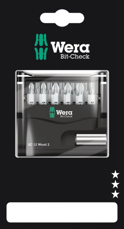 Wera Bit-Check 12 Wood 2 SB, 12-teilig - 05136391001