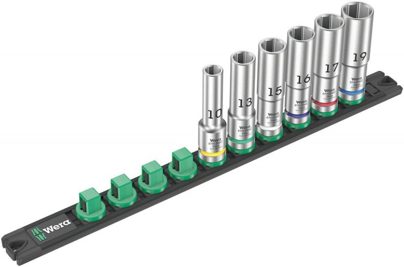 Wera Nuss-Magnetleiste C Deep 1 Steckschlüsseleinsatz-Satz, 1/2"-Antrieb, 6-teilig - 05005470001
