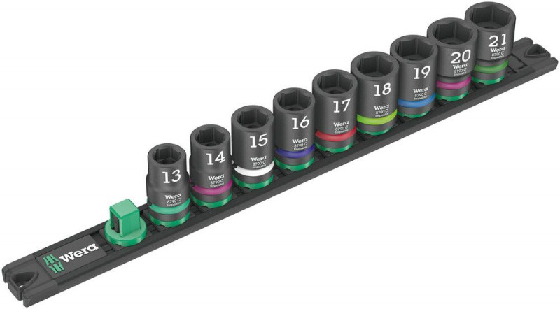 Wera Nuss-Magnetleiste C Impaktor 1 Steckschlüsseleinsatz-Satz, 1/2"-Antrieb, 9-teilig - 05005490001