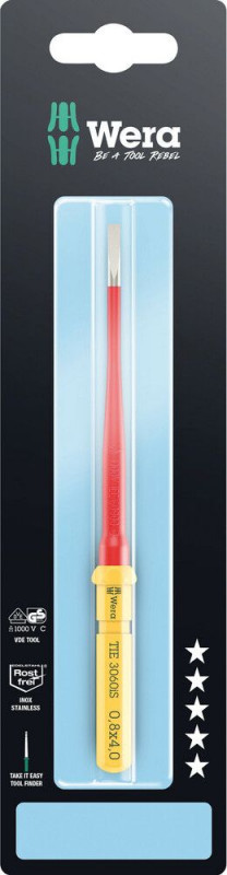 Wera Kraftform Kompakt VDE 3060 iS Take it easy SB, stainless steel, 0,8 x 4 x 157 mm - 05006578001