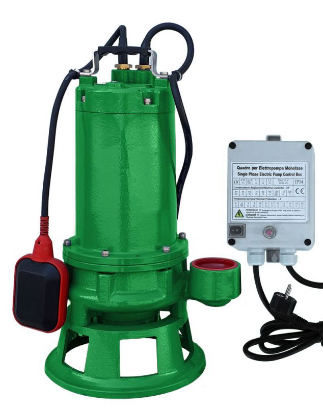 ZUWA VORTEX 100-CS plus, 2850 min-1, 230 V, Schmutzwassertauchpumpe m. Schwimmer u. Schneidwerk - 165015A