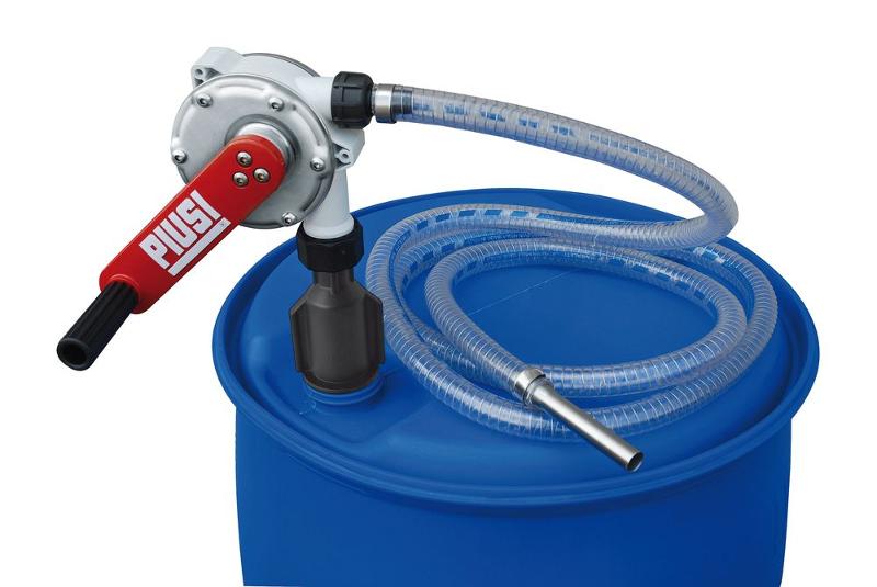 ZUWA Handkurbelpumpe für Harnstoff (AUS 32, AdBlue®); aus Edelstahl, m.Ansaugrohr u.2,5 m Abfüllschlauch - P332A90