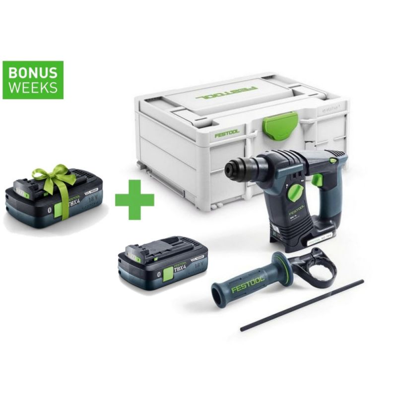FESTOOL Akku-Bohrhammer BHC 18-Basic + Tabless Akkupack BP 18 TBX 4 C-ASI - 577600_H