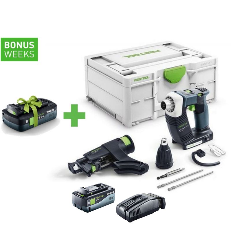 FESTOOL Akku-Bauschrauber DURADRIVE DWC 18-2500 Basic + Akkupack BP 18 Li 8,0 HP-ASI + SCA 16 - 576497_G