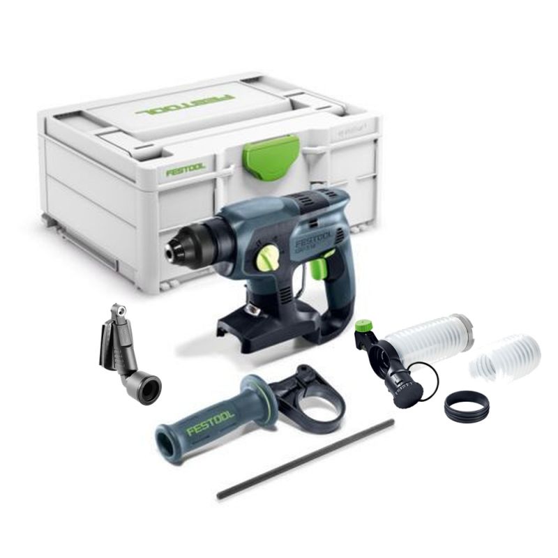 FESTOOL Akku-Kombihammer KHC-S 18-Basic + Absaugvorrichtung AV-BHC/KHC + Bohrstaub-Düse D 27-BSD - 578747_F