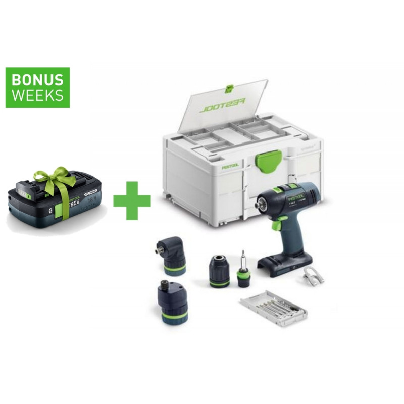 FESTOOL Akku-Bohrschrauber T18+3 Basic-Set - 578828