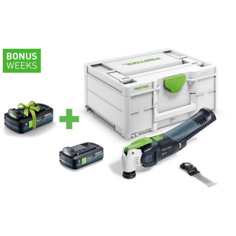 FESTOOL Akku-Oszillierer VECTURO OSC 18 E-Basic + Tabless Akkupack BP 18 TBX 4 C-ASI - 576591_A