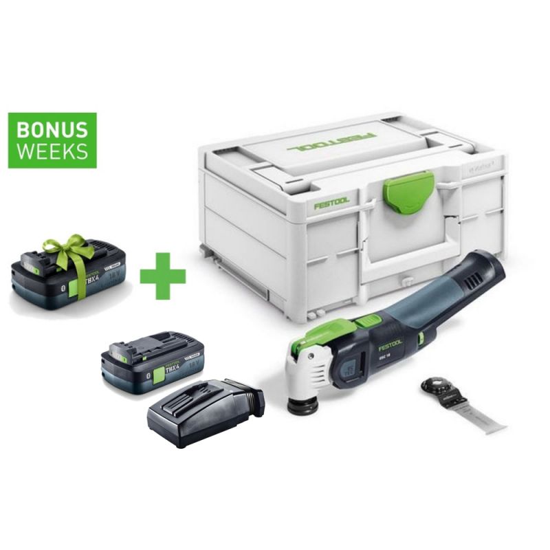 FESTOOL Akku-Oszillierer VECTURO OSC 18 E-Basic + Tabless Akkupack BP 18 TBX 4 C-ASI + TCL 6 - 576591_B